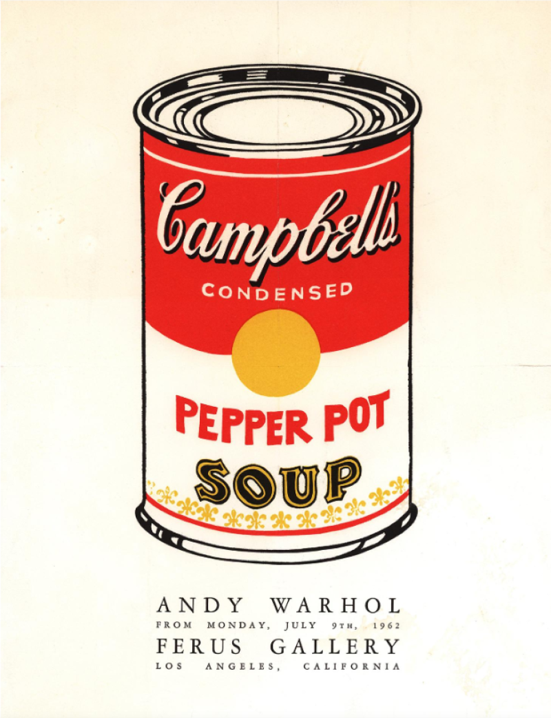 Andy Warhol Vintage Campbell's Soup Can Exhibition Invitation Andy Warhol Vintage Campbell's Soup Can Exhibition Invitation